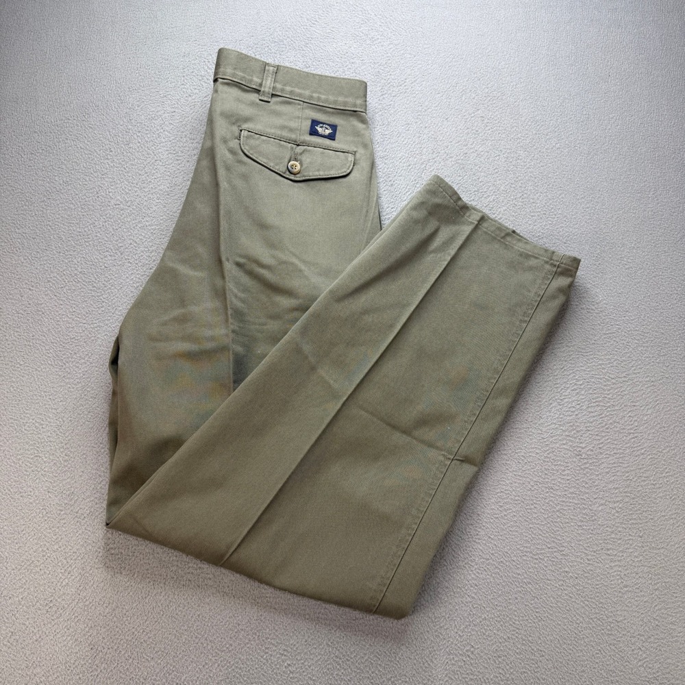 Vintage Dockers Khakis Pleated Pants Men 31x30 (FIT 30x30) Green Relaxed Fit USA